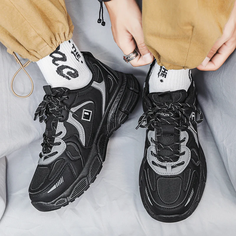 

Новинка Весна 2023 мужские туфли с низким вырезом сетчатые универсальные Папины повседневные туфли на толстой подошве дышащая легкая спортивная обувь для студентов