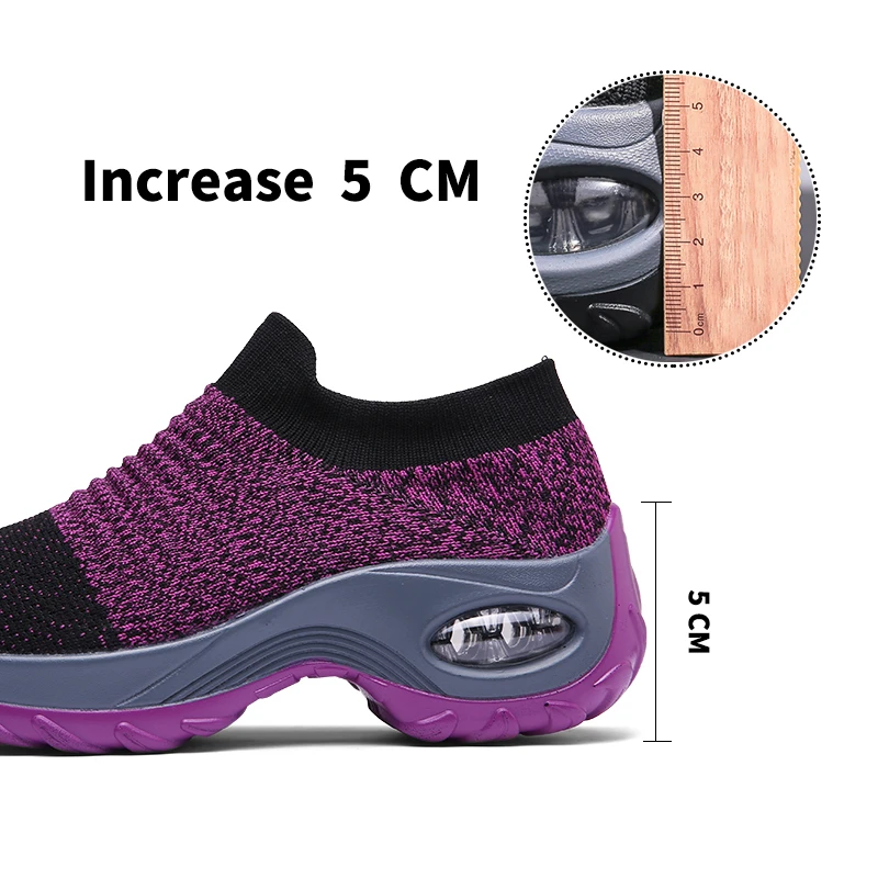 Women's Sports Shoes Sneakers Fashion Breathable Mesh Casual Platform Sneakers Platform Woman Vulcanize Walking Zapatillas Mujer
