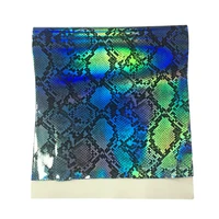 snake skin printed holographic mirror laser reflective pu faux leather fabric sheet for making handbagdiy accessories