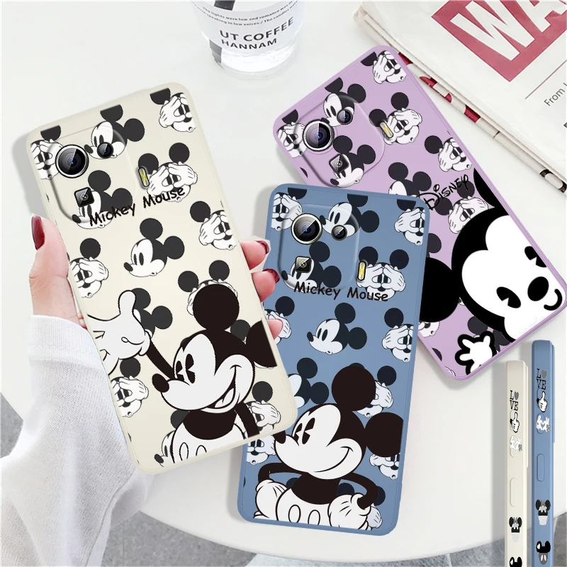 

Disney Mickey Mouse Art Phone Case For Xiaomi Mi Poco X4 M4 F4 GT 12 11 11i 11T 10T 9 SE Ultra Lite Pro Liquid Left Rope