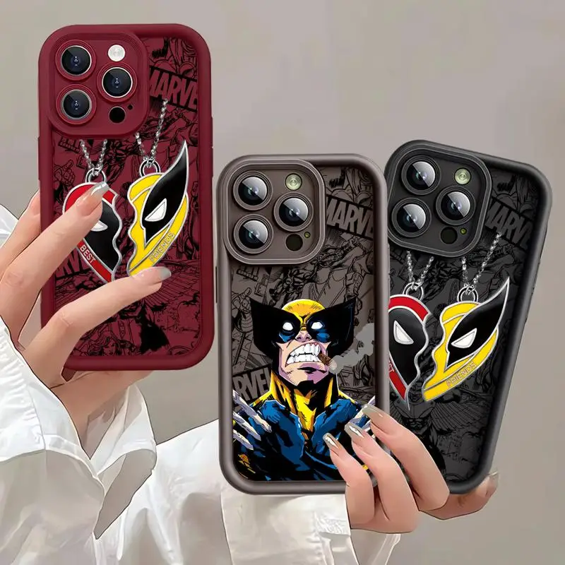 Чехол для телефона с комиксами Marvel Дэдпул Росомаха iPhone 11 15 Pro Max 7 8 Plus XS 14 13 XR X 12 Mini