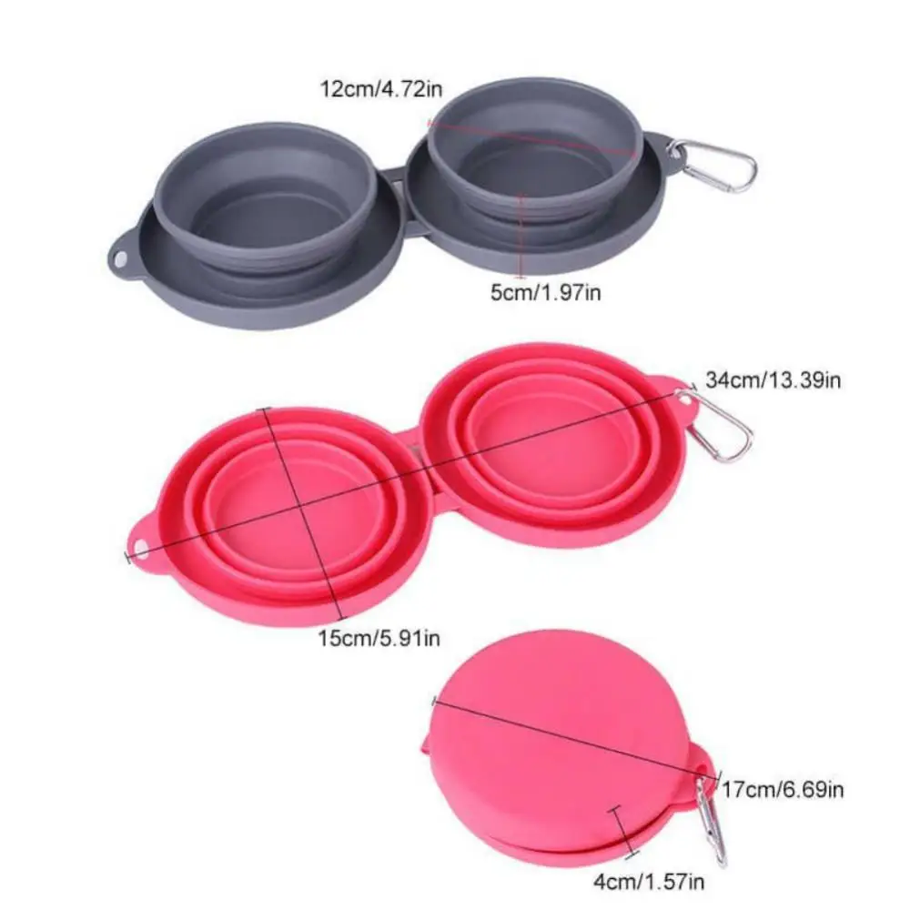 

Products Tpe Pet Folding Feeder Travel Large Non-toxic Pet Dish Bowl Collapsible Bowl Feeding Universal Outdoor Portable Double