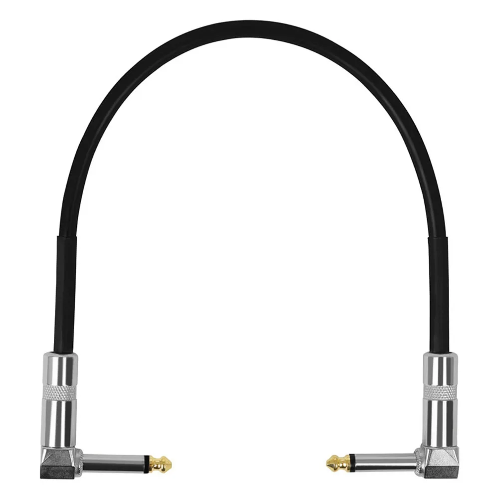 

30cm 6.35mm Guitar Effects Pedal Cable Adapter 1/4in Plug Wire Right Angle Black For Guitar Effect Pedal Cables No Noise