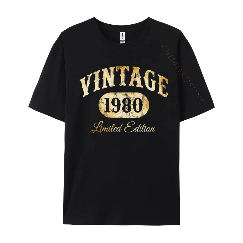 Vintage Made In 1980 Classic 44th T-shirts Birthday Plain Simple Style Comfortable Tshirts Autumn Camisa Cotton Tops Tees