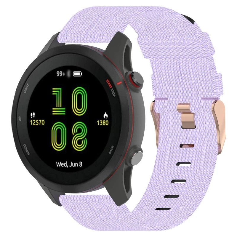 18mm Woven Nylon Strap Replacement For Garmin Forerunner 255S/Forerunner 255S music/Venu 2S Smart Watch Band Sports Wristband