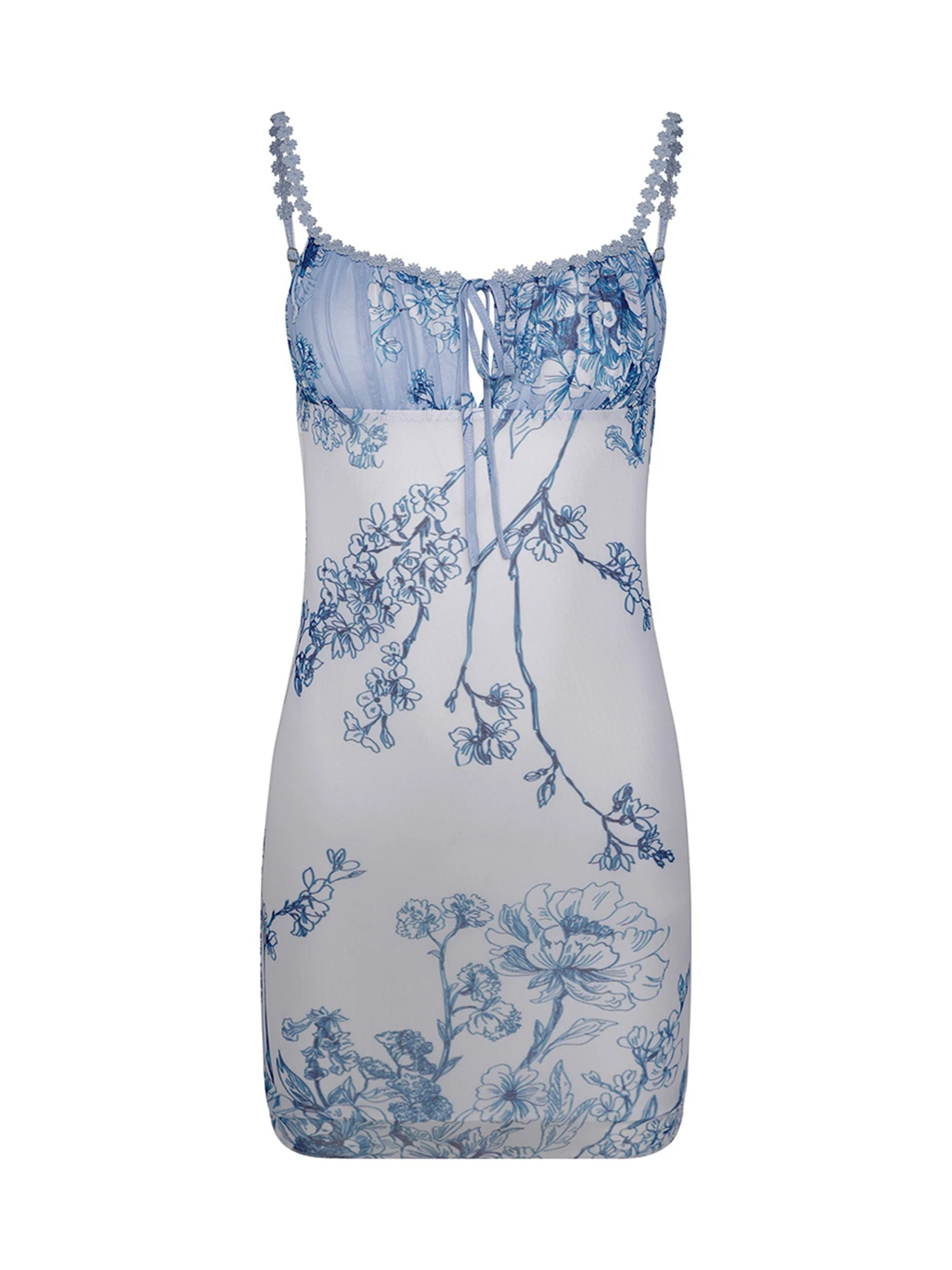 

Women s Elegant V-Neck Lace Midi Dress Sleeveless Floral Print Cocktail Party Dress with Backless Design