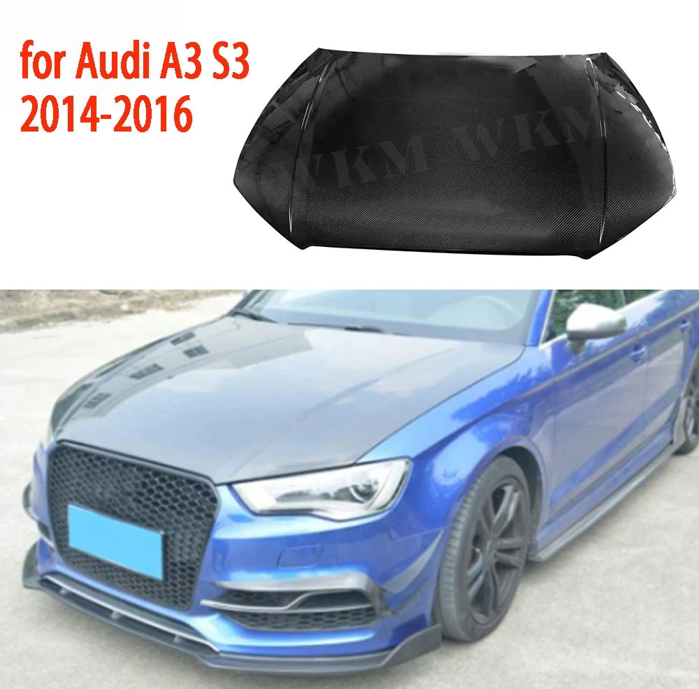Передний капот двигателя из углеродного волокна для Audi A3 S3 2013 2014 2015 2016 2017 2018, автомобильный капот, черный FRP (art.: 3920ca5fa4873) - 3920ca5fa4873