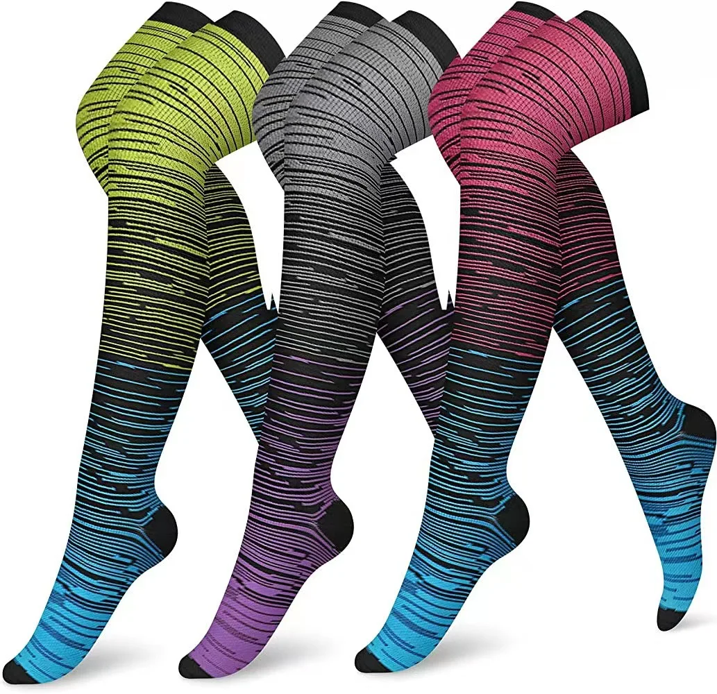 1 Pair Of Men Women knee-high Compression Socks Running Marathon Sports Fitness anti-fatigue Pain Relief Compression Socks