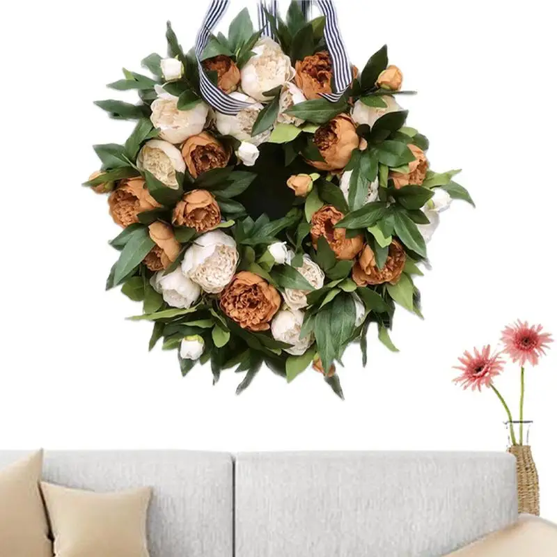 

Wreaths For Front Door Artificial Leaf Wreaths Front Door Garland For Farmhouse Wall Decor Window Front Porch Patio Garden