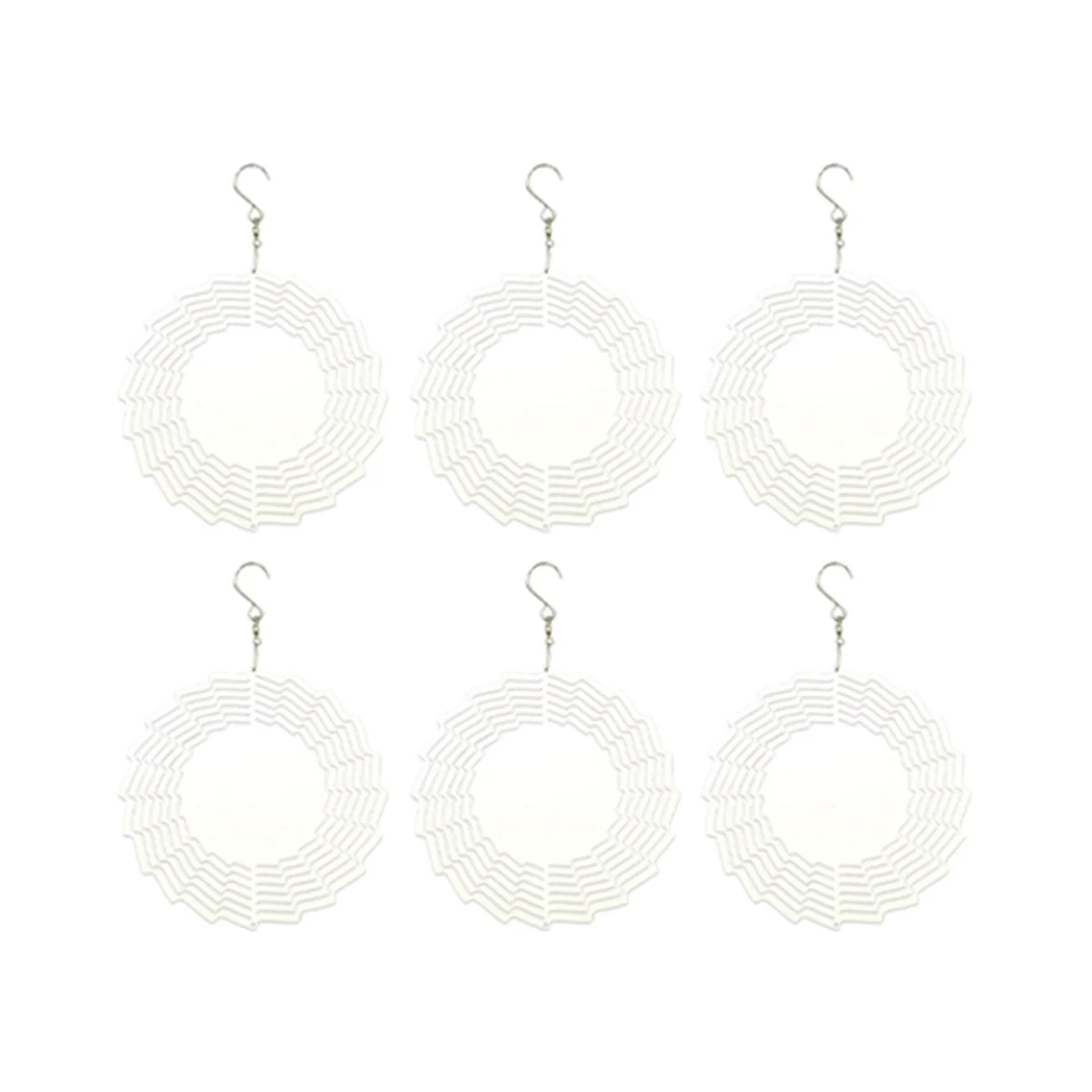 

6 Pack 8 Inch Aluminum 3D Sublimation Wind Spinner Double Sided Circle Sublimation Garden Wind Spinners for Yards&Garden
