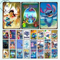 lilo stitch vintage poster metal signs disney collection retro tin plaque wall decor painting for man cave bar club decoration