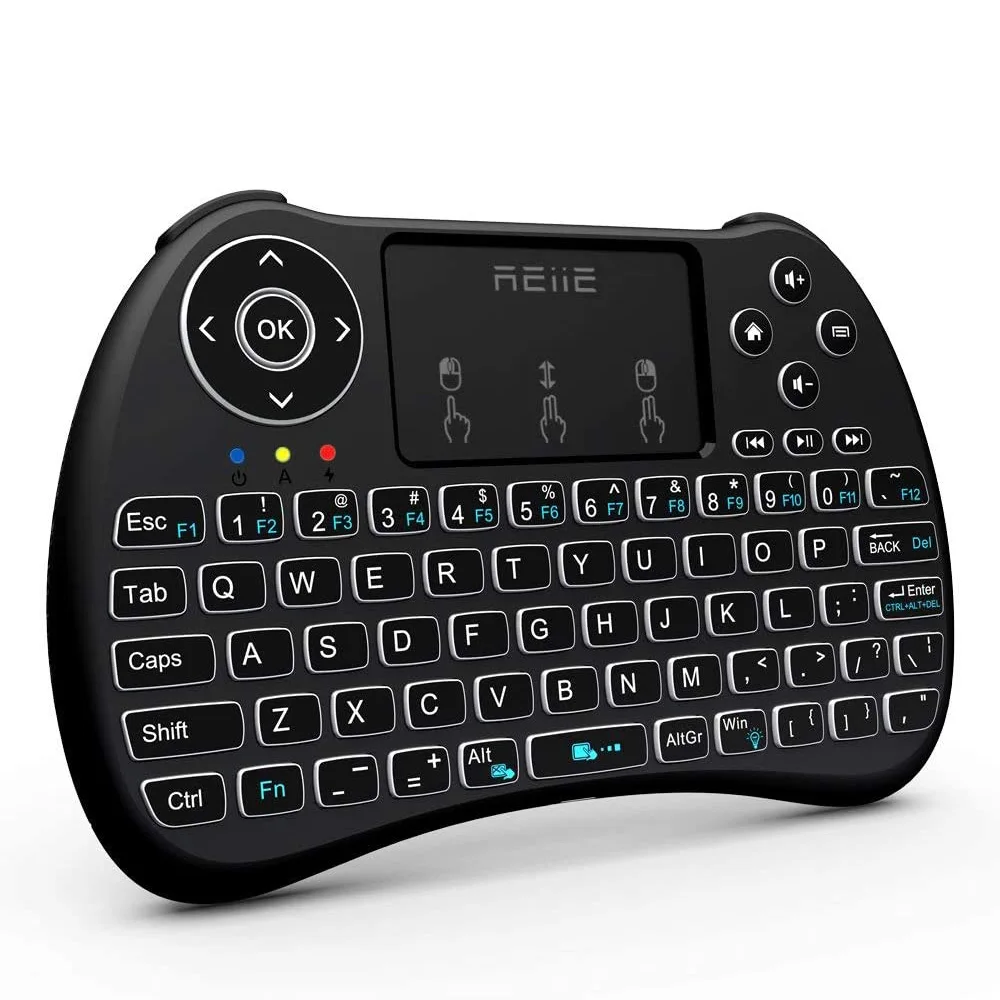 

REIIE H9+ Backlit Wireless Mini Handheld Remote Keyboard with Touchpad Work for PC Pad, Smart TV, Android TV Box, Windows 7 8 10