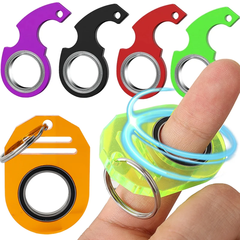 

Creative Keychain Fidget Spinner Anxiety Stress Relief Toys Revolve Cool Keyring Relieving Boredom Birthday Gift for Adults Kids