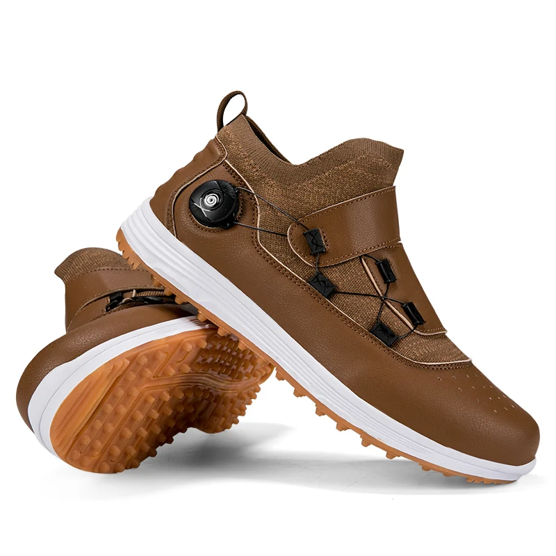 New Men's/women's Golf Shoes Professional Golf Shoelaces Lawn Shoes Large Leather Handcrafted Shoes Sizes 36-46