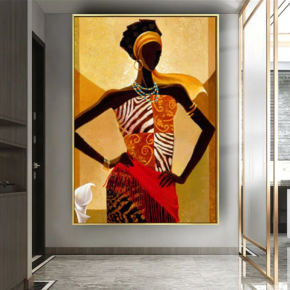 

Бесплатная доставка художественная картина 100% ручной работы маслом на холсте Абстрактная фигурка Африканская женщина Настенная картина Д...