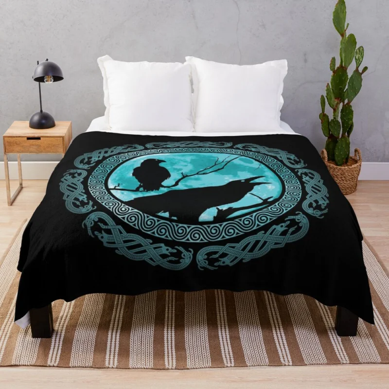 

Hugin Munin Odins вороны пледы одеяло для детей декоративное одеяло s гигантский диван вязаное одеяло