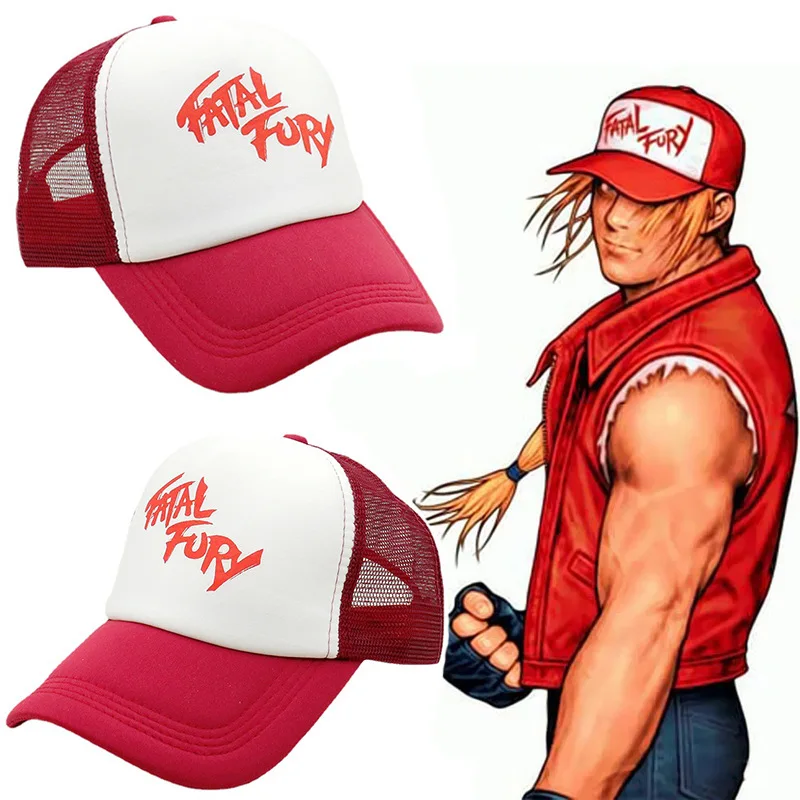 

Game Accessories Terry Bogard Cap The King of Fighters FURY F Hat Mesh Caps Boxing Baseball Hat Boxer Fatal Fury Letter Caps