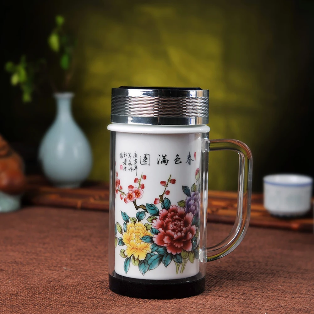 Керамическая офисная чашка для воды Jingdezhen чайная высококачественный деловой