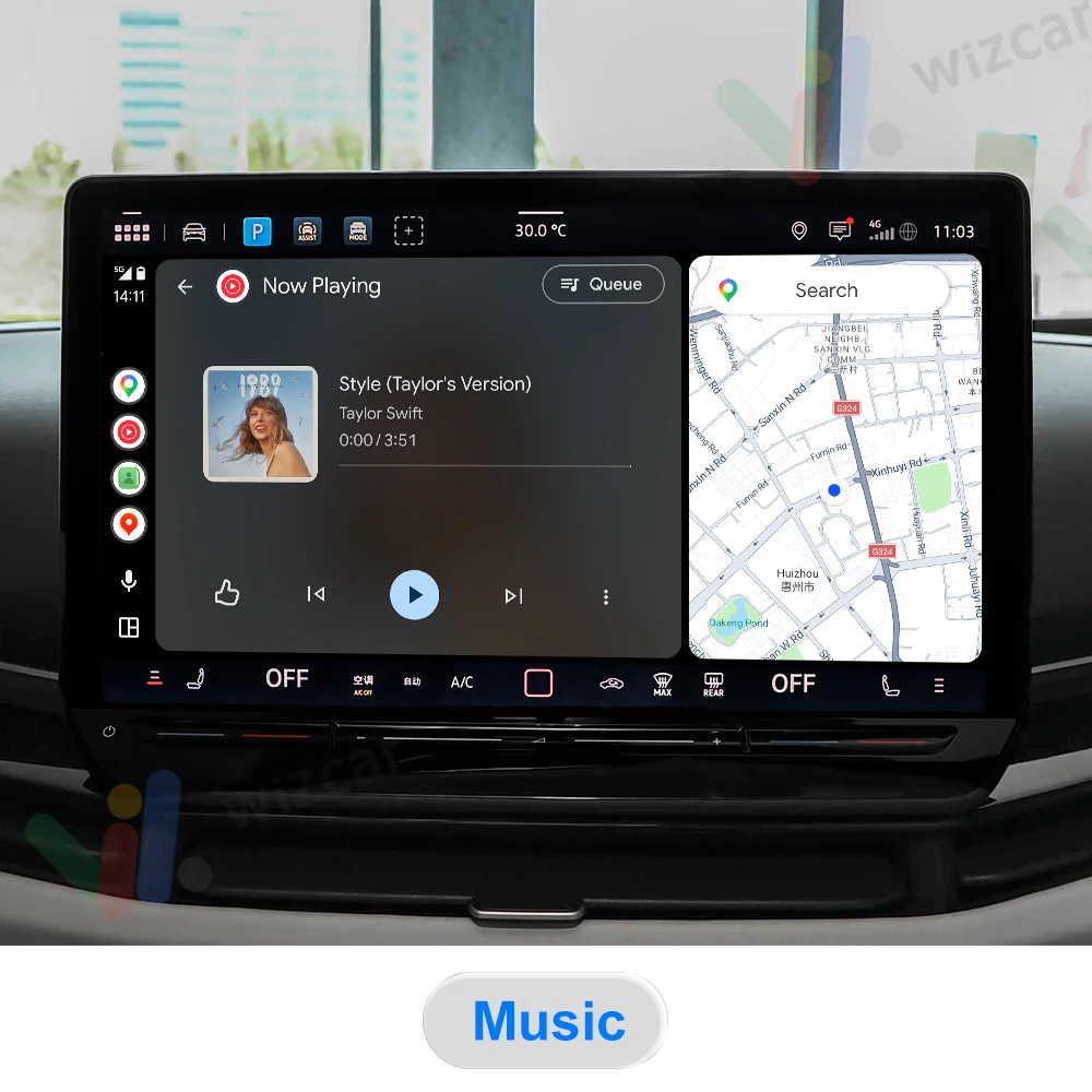 Фото Для Фольксваген VW Tiguan L Tayron 2020-2026 | WIZCAR M1 Pro Беспроводной Android Auto Поддержка Карты Яндекс 2ГИС Музыка Яндекс для Android-смартфонов, Для Volkswagen (китайская версия) №5