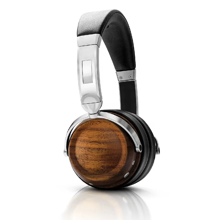 

New Wooden Headband Head Phone Foldable Noise Cancelling Wireless Bluetooth Stereo Headphones