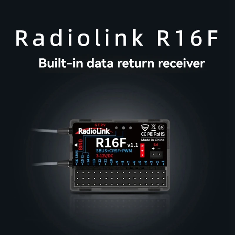 Радиоуправляемый приемник Radiolink R16F 16 каналов 2 4 ГГц с гироскопом телеметрой