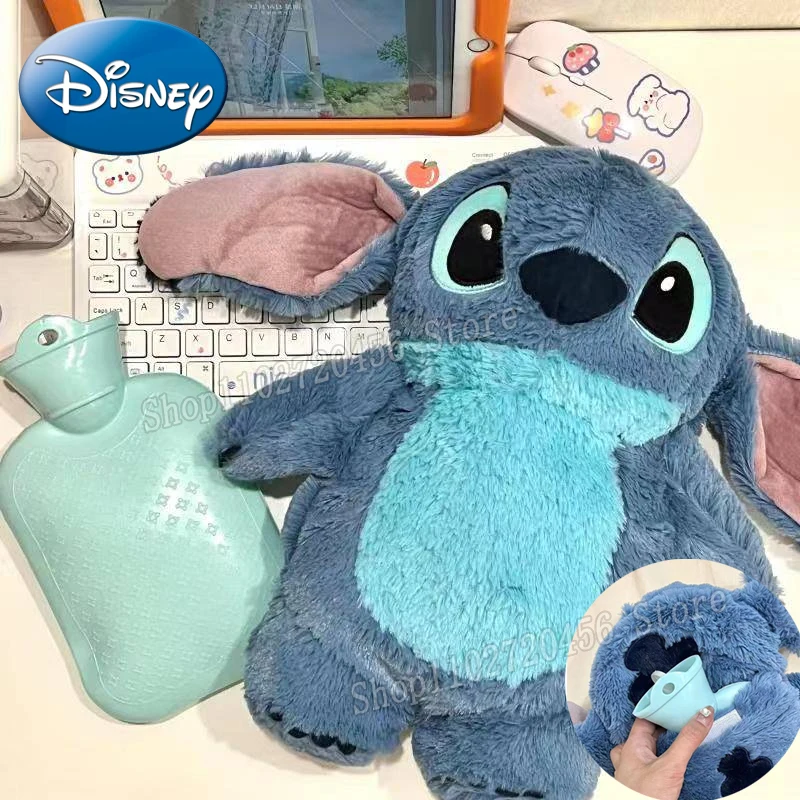 

Disney Lilo & Stitch Kawaii Winter Large Plush Hot Water Bottle Action Figures Stitch Women Water Filling Hand Warmer Kids Gifts