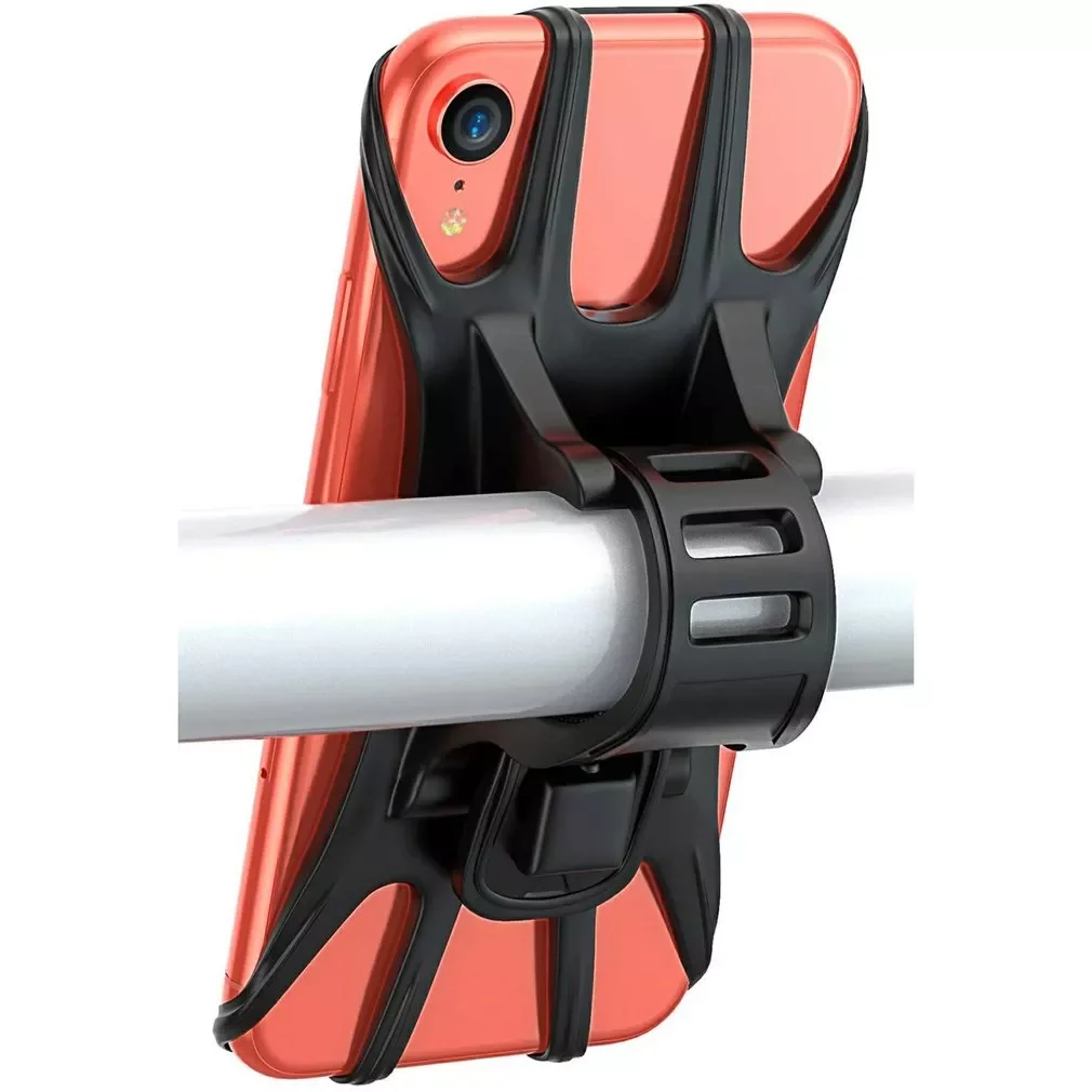 

Silicone Bike Mobile Phone Holder Adjustable Motorcycle Handlebar Callphone Bracket 360° Rotatable Riding Cycling Bicycle Stand