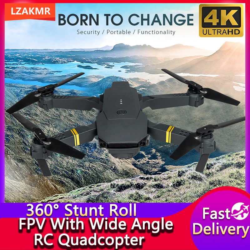 

LZAKMR NEW 4K Profesional High-Definition Foldable Dual Camera E58 Drone WIFI 360° Stunt Roll FPV With Wide Angle RC Quadcopter