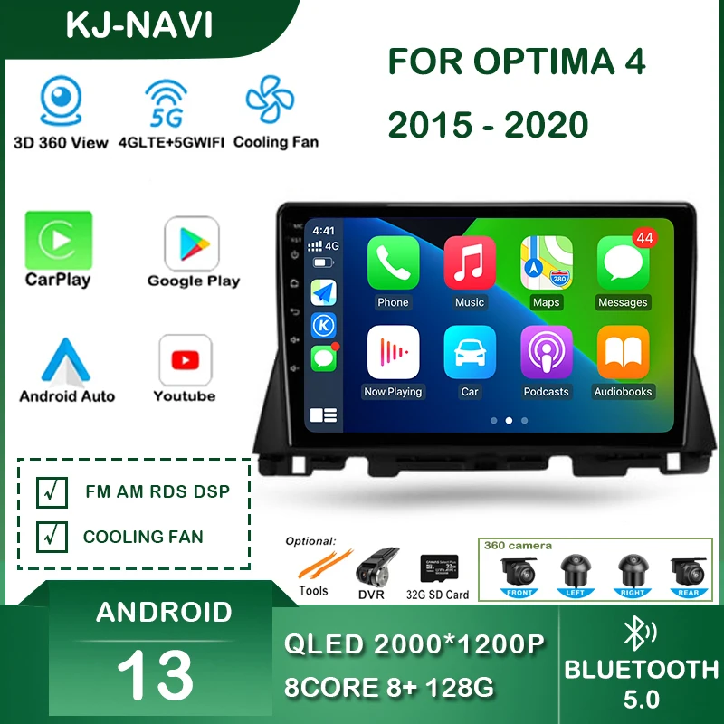 

Car Radio Android IPS Touch Screen For Kia Optima 4 JF 2015 - 2020 Carplay Auto Central Multimedia Intelligent System Navigation