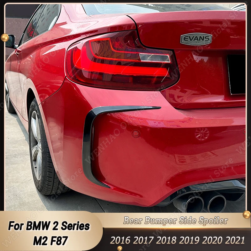 

Блеск черный сплиттер для заднего бампера губа сплиттер для вентиляционного отверстия комплект накладок для BMW 2 серии M2 F87 2016-2021 автомобильные аксессуары