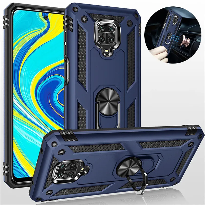 

For Xiaomi Redmi Note 9S Case Shockproof Armor Stand Holder Car Ring Phone Case for Redmi Note 9 Note9 Pro Max 9Pro Back Cover