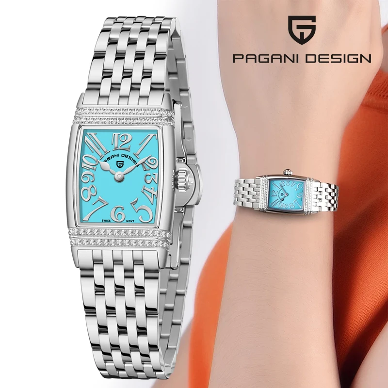 PAGANI DESIGN Women's Watches 2022 Top Brand Luxury Lady Quartz 5Bar Waterproof Stainless Steel Sapphire Clock Diamond Display