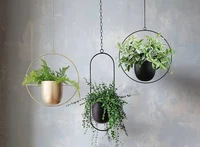 metal hanging pot planter plant hanger chain hanging planter basket flower pot plant holder garden balcony decoration fashion