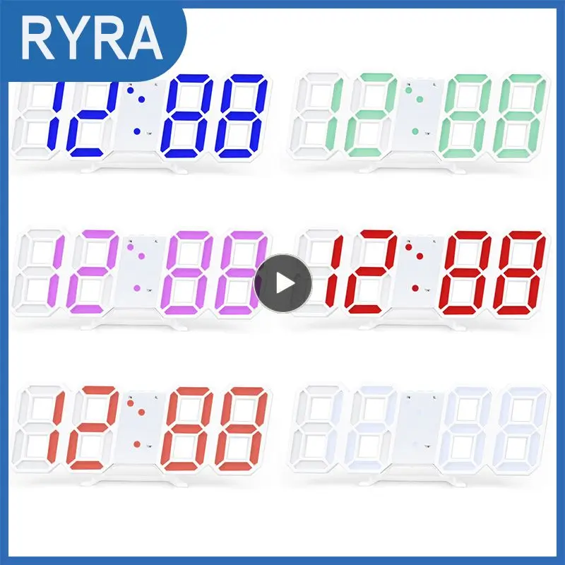 

Настольные электронные 3d-часы, Большой светящийся режим, регулируемая яркость, цифровой