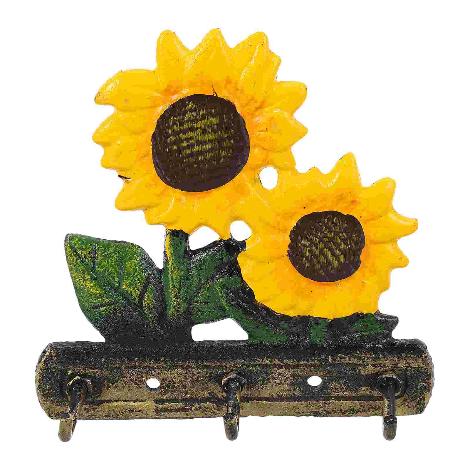 

Sunflower Hook Towel Hooks Household Mask Door Bathrobe Exquisite Hanger Wall-mounted Wrought Iron Key Chain Decoration