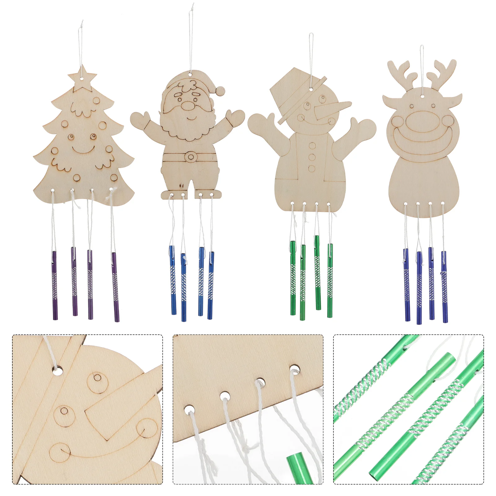 

Wind Chime Chimes Bell Diy Craft Christmas Decorative Garden Kit Patio Wood Hanging Ornament Set Outside Pendant Windbellwooden