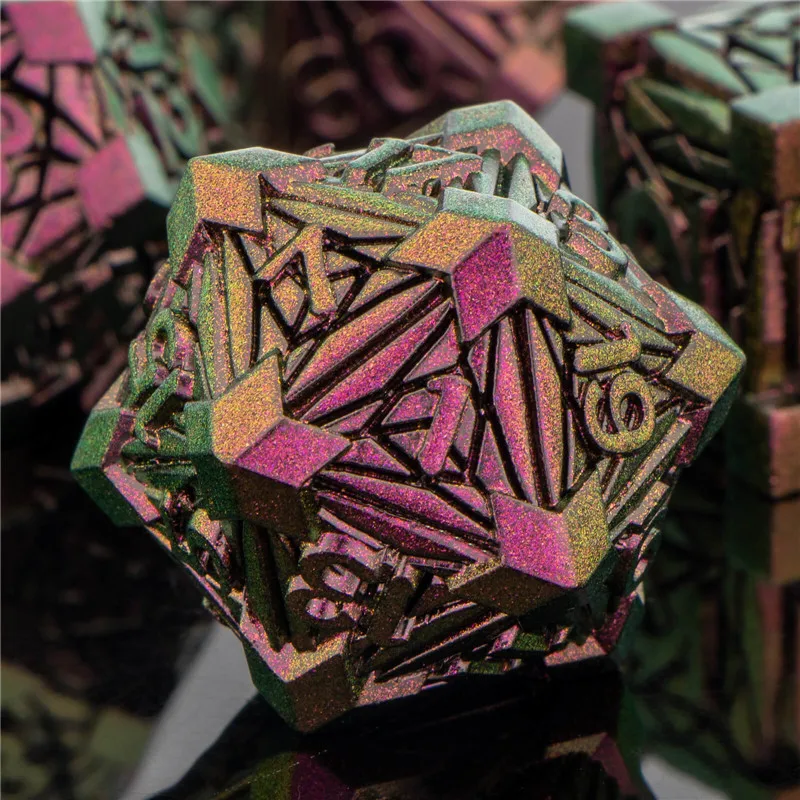 Металлические игральные кости KERWELLSI DND D &amp Dungeon и Dragon ручной работы с трещинами D20