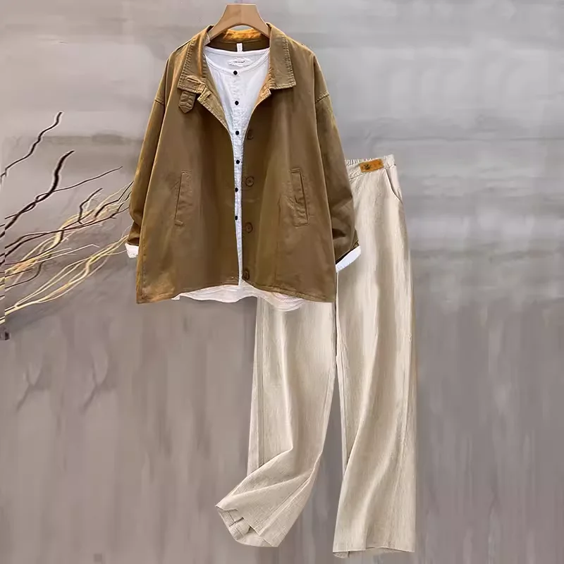 Весенне-осенний модный комплект-карго женский темпераментный кардиган с