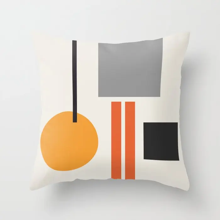 45x45cm Geometric Orange Pillowcase Home Sofa Chair Decor Pillowcase Cushion Cover Home Decor Fashion Pillow Case images - 6