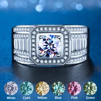 luxury men moissanite ring 1 carat atmospheric diamond rings for men 100 s925 sterling silver fine jewelry