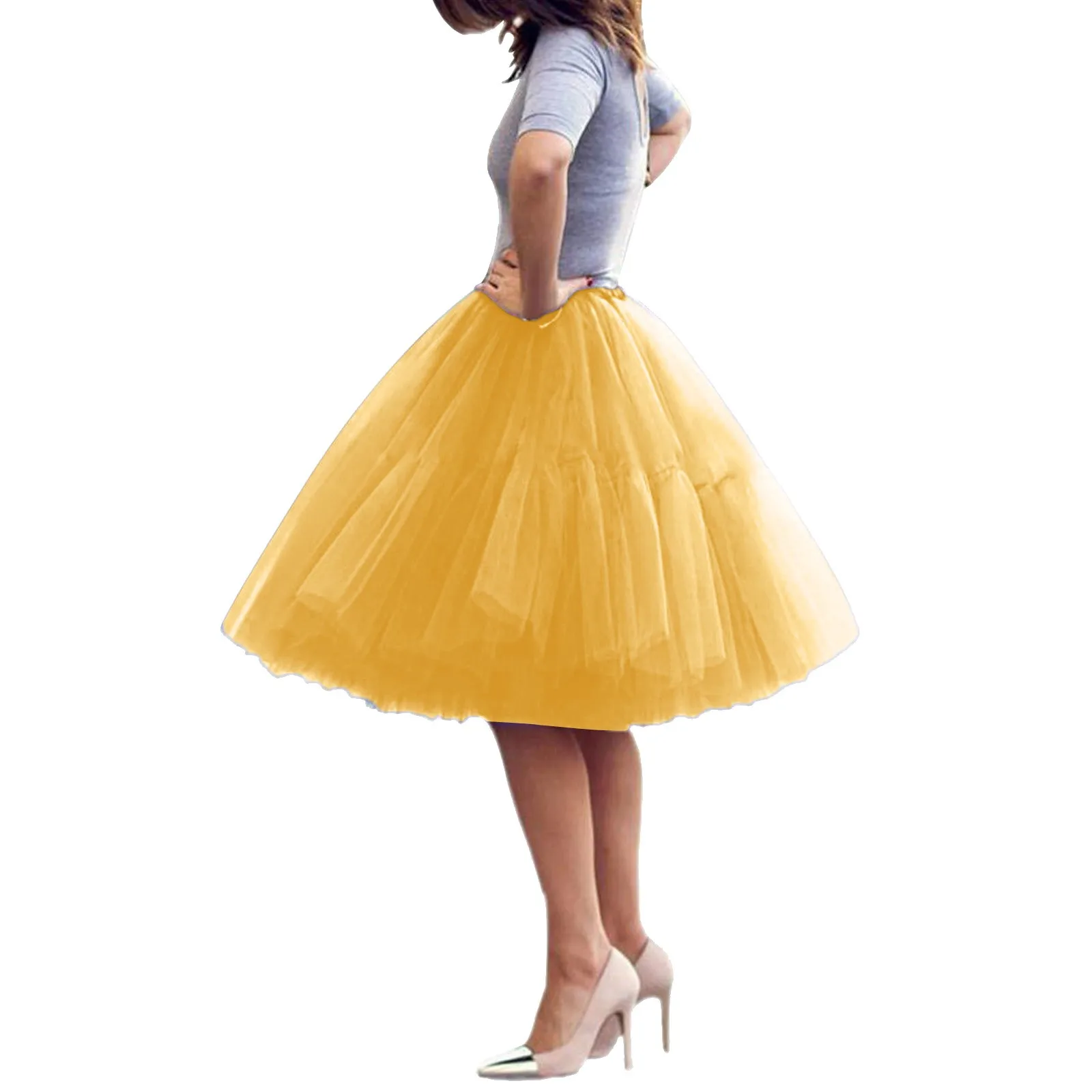 

2022 New Mesh Pleated Puffy Skirt Speed Tulle Skirt Skirt Set L