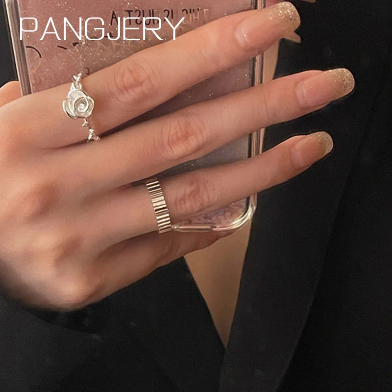 

Женское Винтажное кольцо PANGJARY, изысканное и креативное кольцо в форме розы со штампом, 925