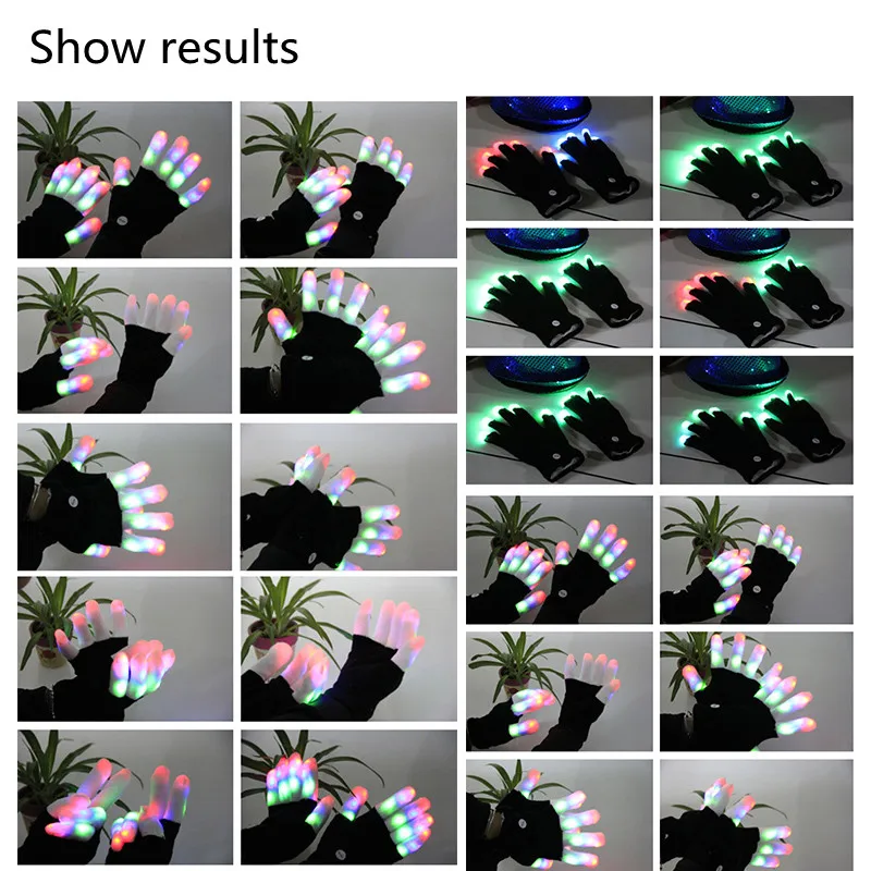 Светящиеся перчатки светодиодная подсветка вечеринка вспышка светящиеся полосы