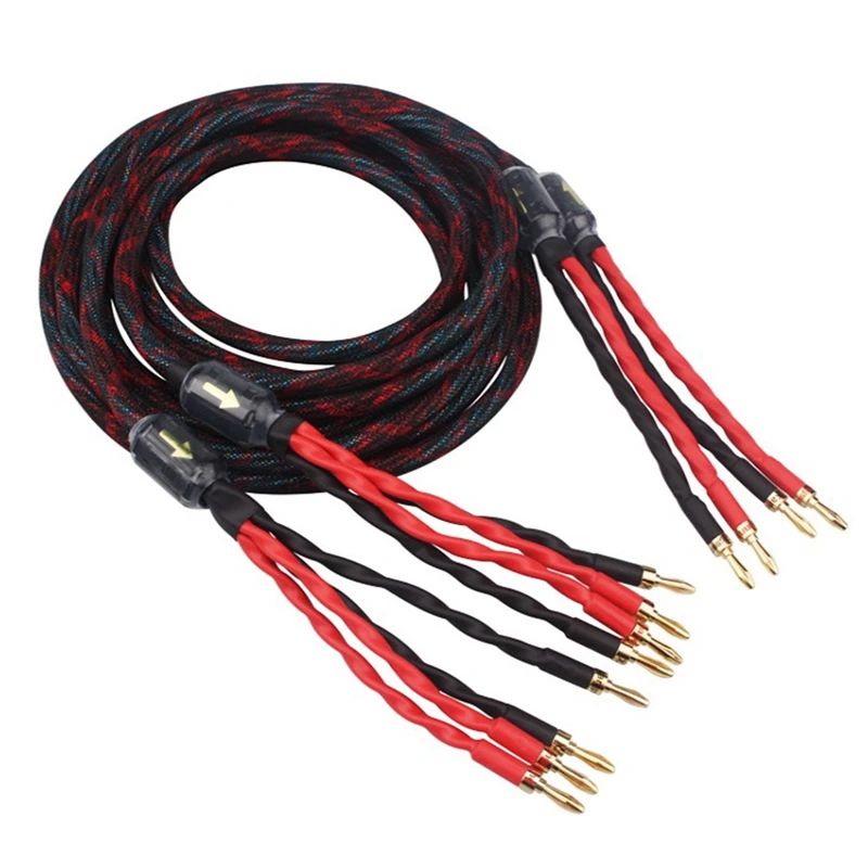 

1 Pair HIFI Western-Electric Speaker Cable Audiophile Cable Banana To Banana Plug Bi Wire Loudspeaker Audio Line
