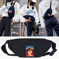 abstract figures print waist bags unisex teenager outdoor sports running chest pack fashion shoulder cross bag travel phone bags