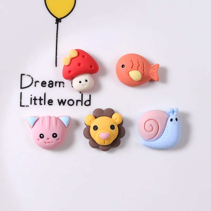

20 Pcs New Cute Mini Cartoon Animal, Snail, Lion Resin Cabochons Scrapbook Diy Jewellery Decor Crafts Accessories