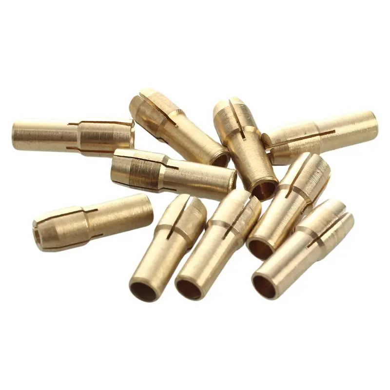 

10 Pieces Mini Drill Brass Collet Chuck For Rotary Tool 0.5-3.2Mm