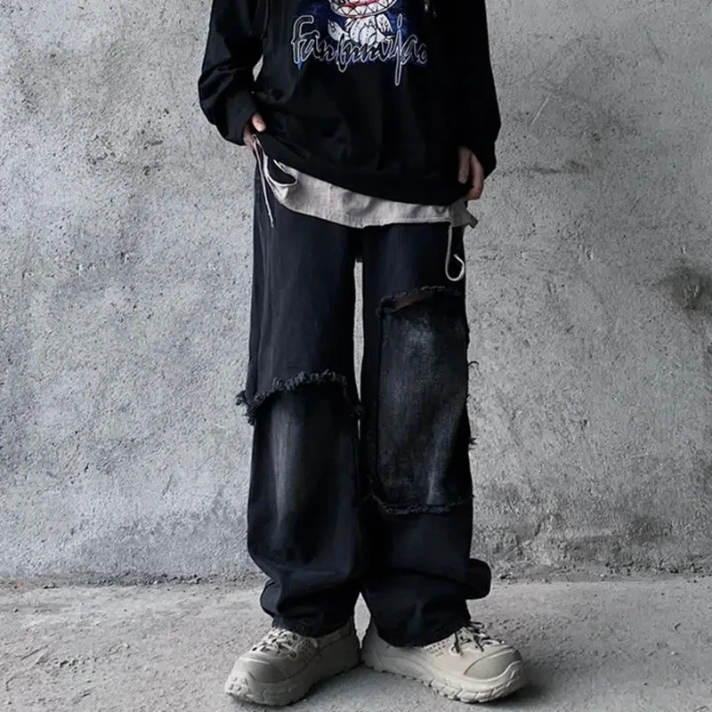 

Уличный тренд в стиле ретро в стиле инстаграма уличный тренд в стиле хип-хоп Темный стиль сделать старую пасту ткань потертые с шерстяными краями джинсовые брюки для мужчин