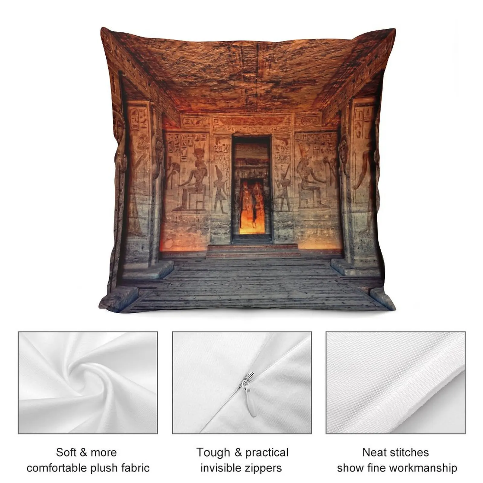 Наволочки с изображением храма хатир и неферри Абу симбель Роскошные наволочки