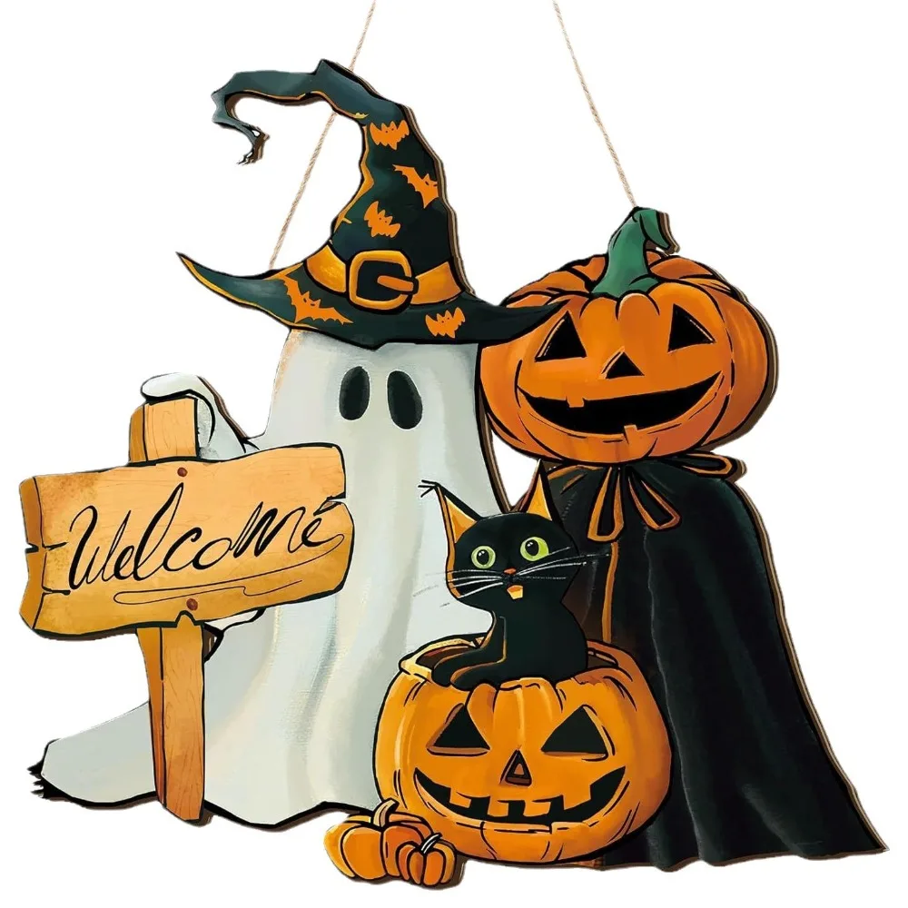 

Деревянный настенный знак Хэллоуин